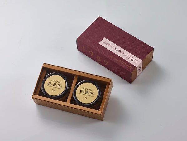 Korean Red Ginseng Slices With Soybean Flour (콩고물 홍삼절편 삼절미) 120g* 2 Jars